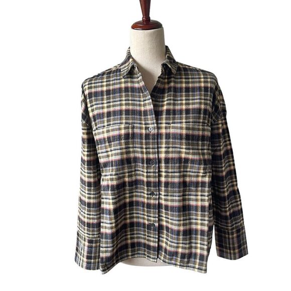 NWT Everlane Boxy oversized plaid flannel top size XS - Picture 1 of 11
